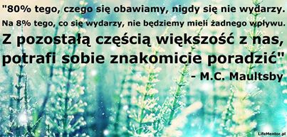 Co powiecie na to? Zgadza się z Waszymi poglądami? ;)
Kto się zgadza = Lubię to! | Kto nie = komentarz
#Maultsby #obawy #życie #wpływ #kontrola #wymówki
Dowiedz się więcej na:
http://LifeMentor.pl/